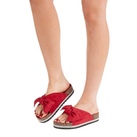 Anesia Paris Pantuflas de Ante con Cristales rojo 2