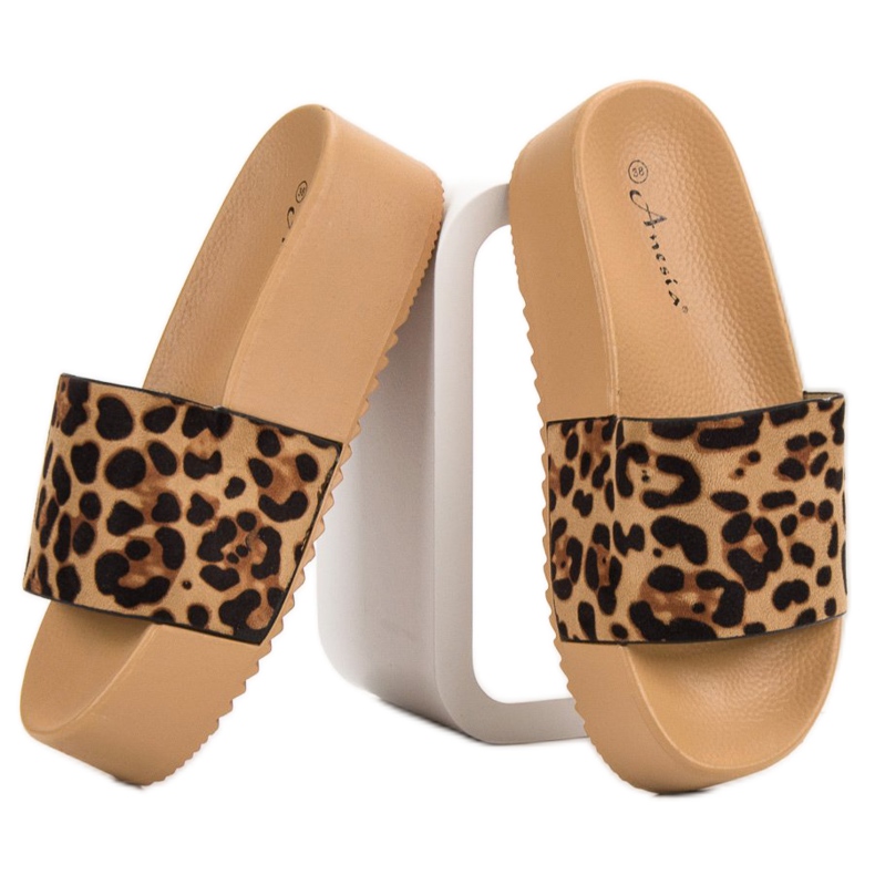 Anesia Paris Zapatillas de ante en la plataforma marrón 1