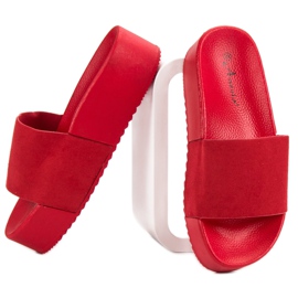 Anesia Paris Zapatillas de ante en la plataforma rojo 6