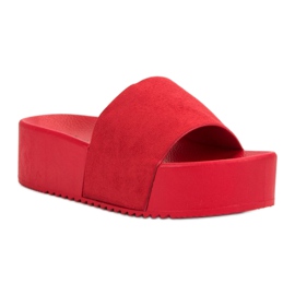 Anesia Paris Zapatillas de ante en la plataforma rojo 3