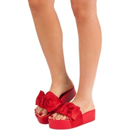 Queen Vivi Zapatillas de ante en la plataforma rojo 6