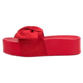 Queen Vivi Zapatillas de ante en la plataforma rojo 3
