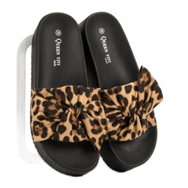 Queen Vivi Zapatillas de ante en la plataforma negro marrón 4