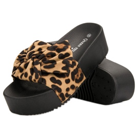 Queen Vivi Zapatillas de ante en la plataforma negro marrón 5