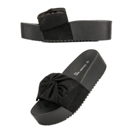Queen Vivi Zapatillas de ante en la plataforma negro 3