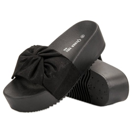 Queen Vivi Zapatillas de ante en la plataforma negro 4