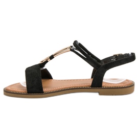 Laura Mode Sandalias de ante negro 5