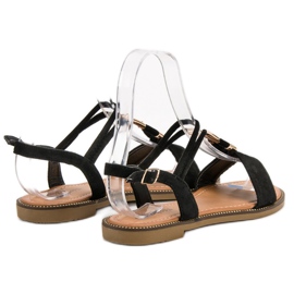 Laura Mode Sandalias de ante negro 6