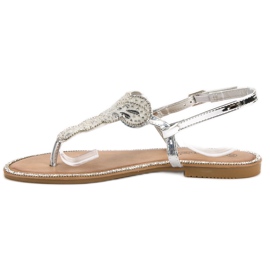 Queentina Cómodas sandalias plateadas gris 4