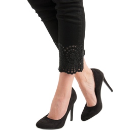 SHELOVET Tacones de ante negros 1