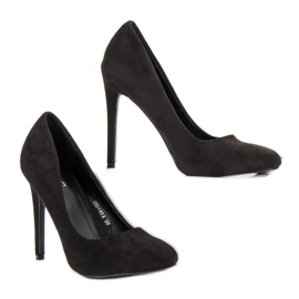 SHELOVET Tacones de ante negros 5