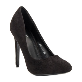 SHELOVET Tacones de ante negros 2