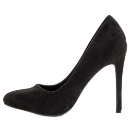 SHELOVET Tacones de ante negros 3