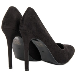 SHELOVET Tacones de ante negros 4