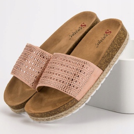 Seastar Pantuflas rosas con circonita rosado 3