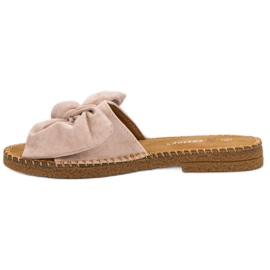 Seastar Pantuflas beige con lazo 5