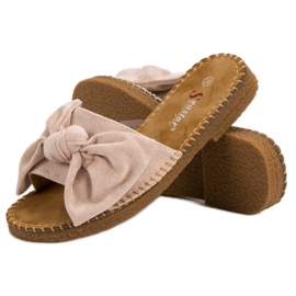 Seastar Pantuflas beige con lazo 6