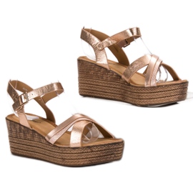 Seastar Sandalias ligeras con tacón de cuña amarillo 2
