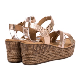 Seastar Sandalias ligeras con tacón de cuña amarillo 1