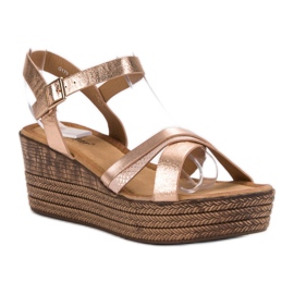 Seastar Sandalias ligeras con tacón de cuña amarillo 5