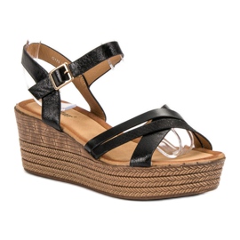 Seastar Sandalias ligeras con tacón de cuña negro 3