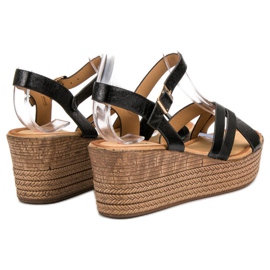 Seastar Sandalias ligeras con tacón de cuña negro 5