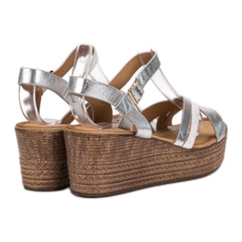 Seastar Sandalias ligeras con tacón de cuña gris 4