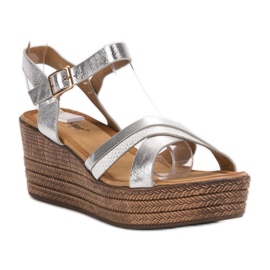 Seastar Sandalias ligeras con tacón de cuña gris 6
