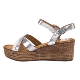 Seastar Sandalias ligeras con tacón de cuña gris 5