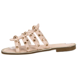 Renda Zapatillas con diamantes de imitación marrón 5