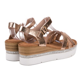 Seastar Sandalias de moda con circonita cúbica amarillo 5