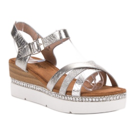 Seastar Sandalias de moda con circonita cúbica gris 2
