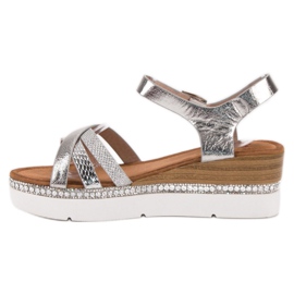 Seastar Sandalias de moda con circonita cúbica gris 3