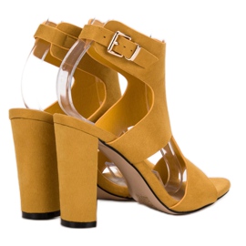 Ideal Shoes Sandalias de tacón sexy amarillo 6