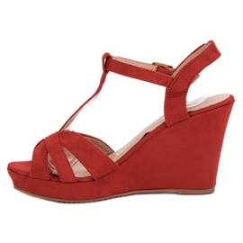 SHELOVET Sandalias de ante rojo 3
