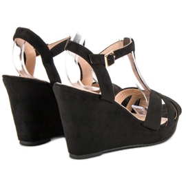 SHELOVET Sandalias de ante negro 4