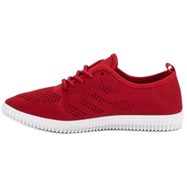 SHELOVET Calzado textil con cordones rojo 3