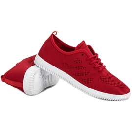 SHELOVET Calzado textil con cordones rojo 4