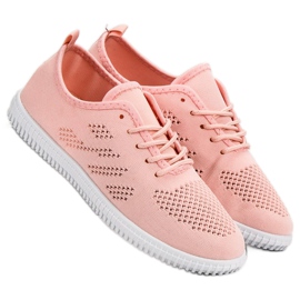 SHELOVET Calzado textil con cordones rosa 1