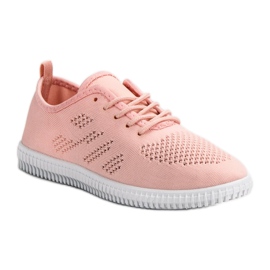 SHELOVET Calzado textil con cordones rosado 4