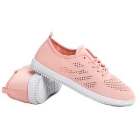SHELOVET Calzado textil con cordones rosado 6