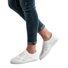 SHELOVET Calzado textil con cordones blanco 2