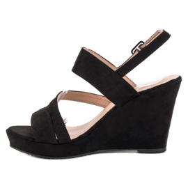 SHELOVET Sandalias de cuña negro 4