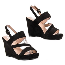 SHELOVET Sandalias de cuña negro 5