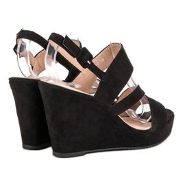 SHELOVET Sandalias de cuña negro 6