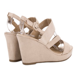 SHELOVET Sandalias de cuña marrón 4
