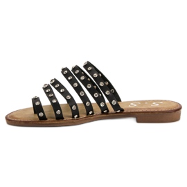 SHELOVET Zapatillas con diamantes de imitación negro 5