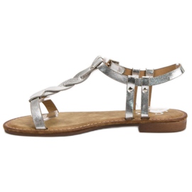 SHELOVET Sandalias plateadas gris 3