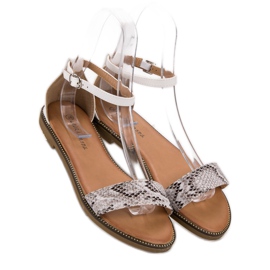 Laura Mode Sandalias planas clásicas blanco multicolor 5