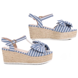 Seastar Sandalias de cuña con lazo azul 5